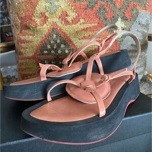 Jil Sander Y2K Pink and Black Buckle Shoes